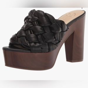 Jessica Simpson black soft leather mule